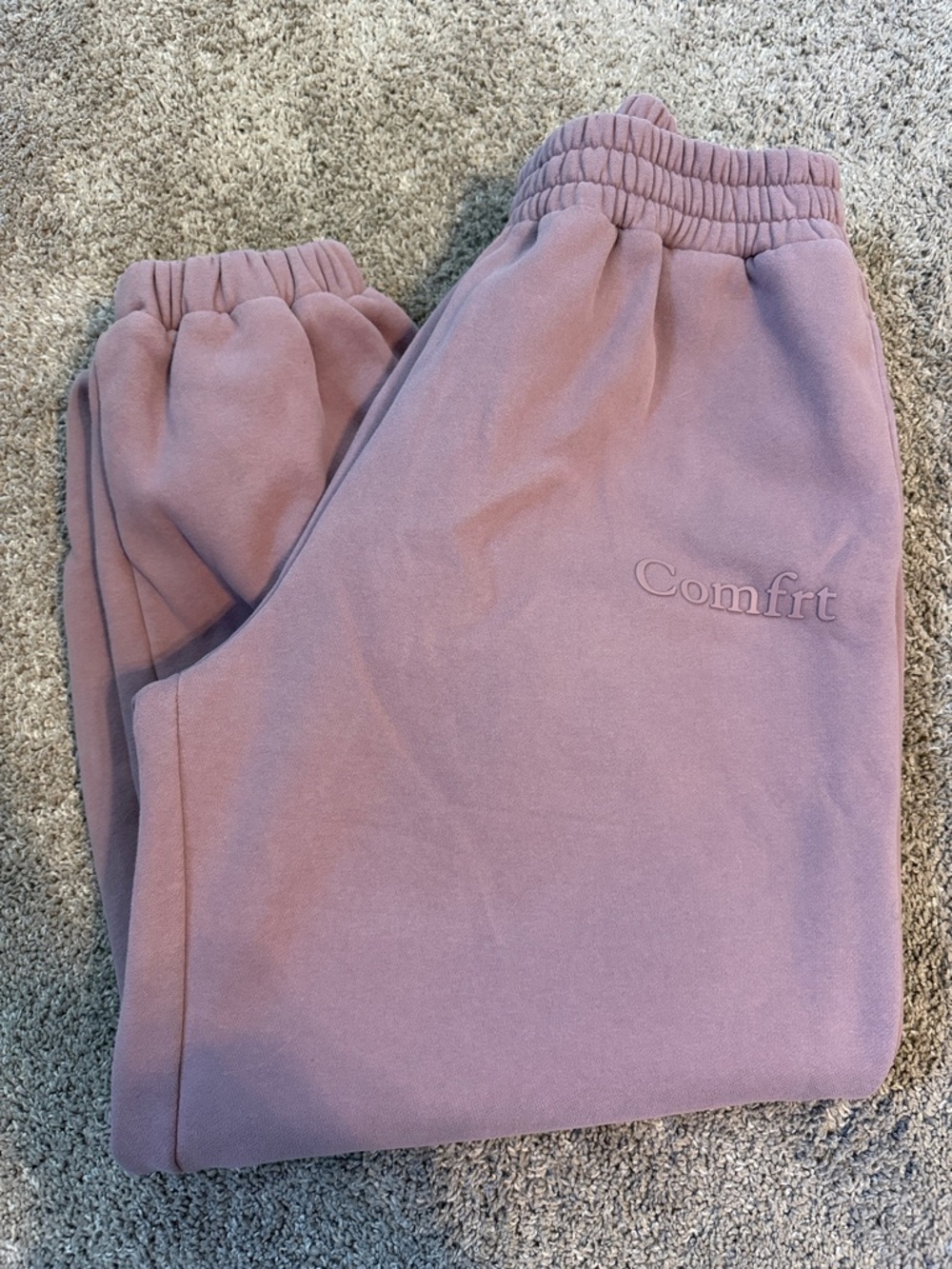 Comfrt Mauve Purple Sweatpants - Cozy Elastic Waist Bottoms